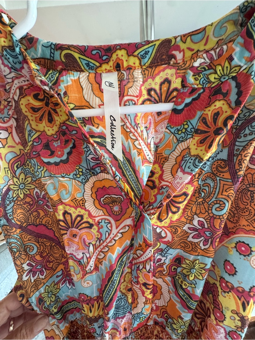 NY Collection Multicolor Paisley Maxi Dress - Orange, Turquoise, Pink, Yellow